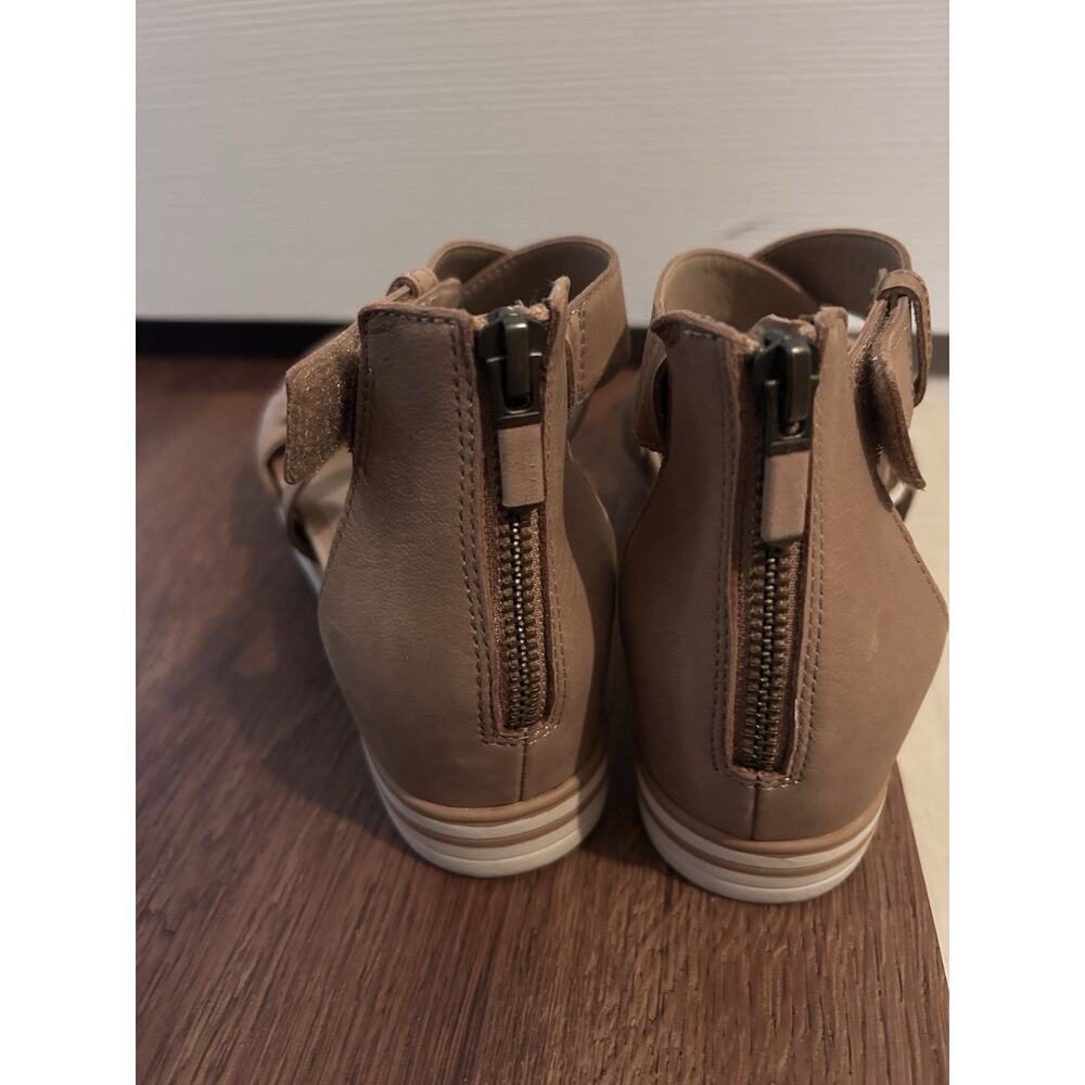 Eileen Fisher Womens Tan Nubuck Platform Sandals With Crisscross Straps Size 9 - Picture 6 of 8